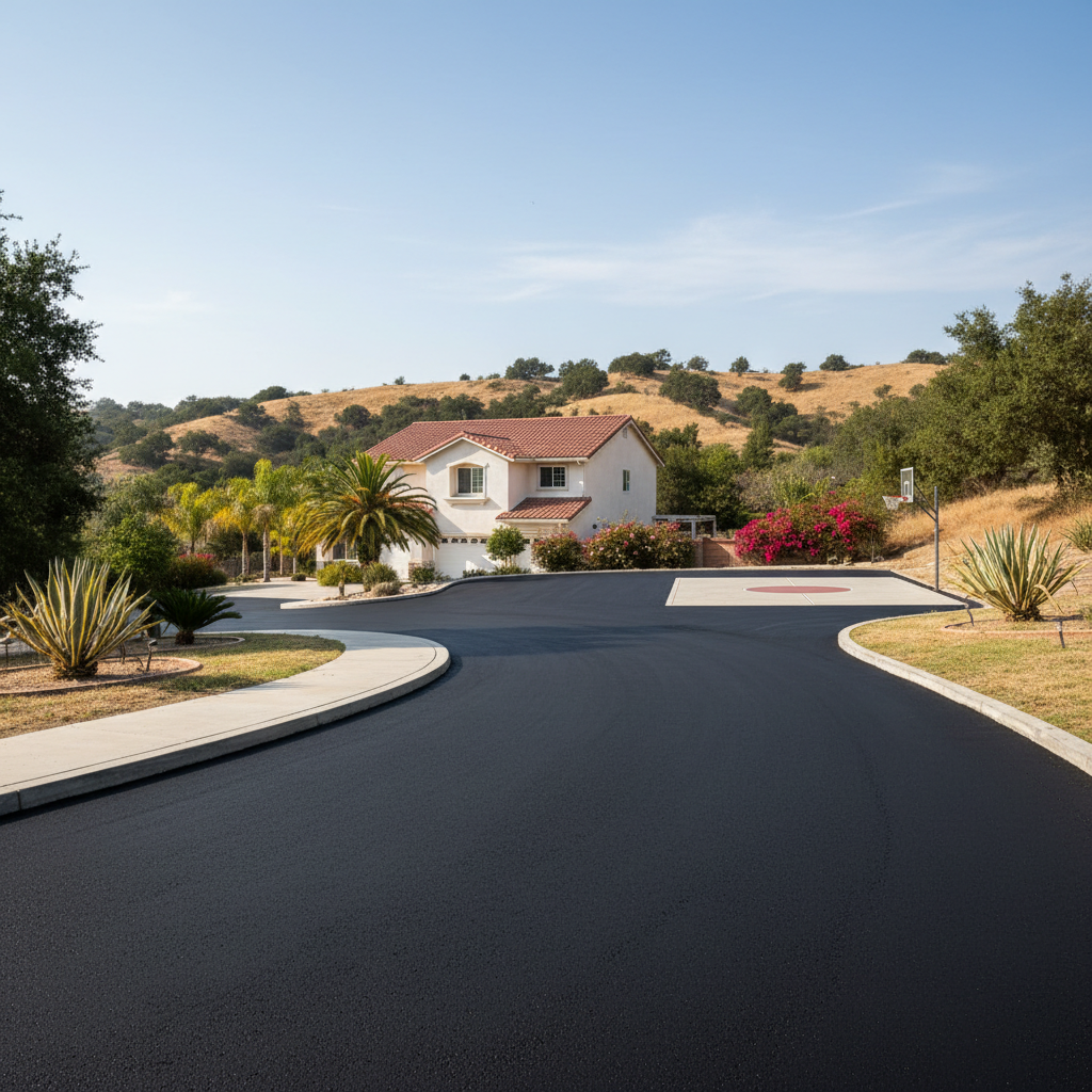 Completed slurry coating work at a residential property in San Marcos, CA