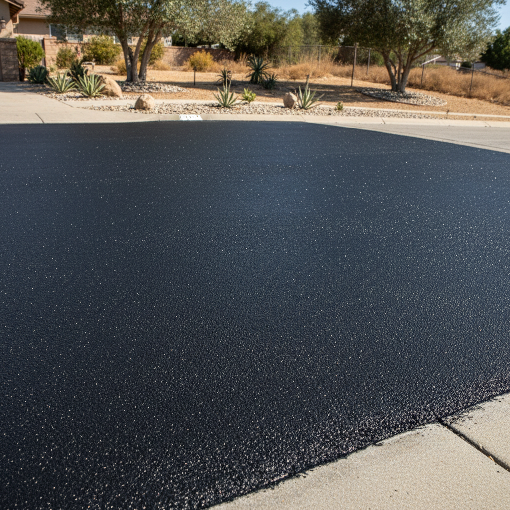 Completed slurry coating work at a residential property in Colton, CA