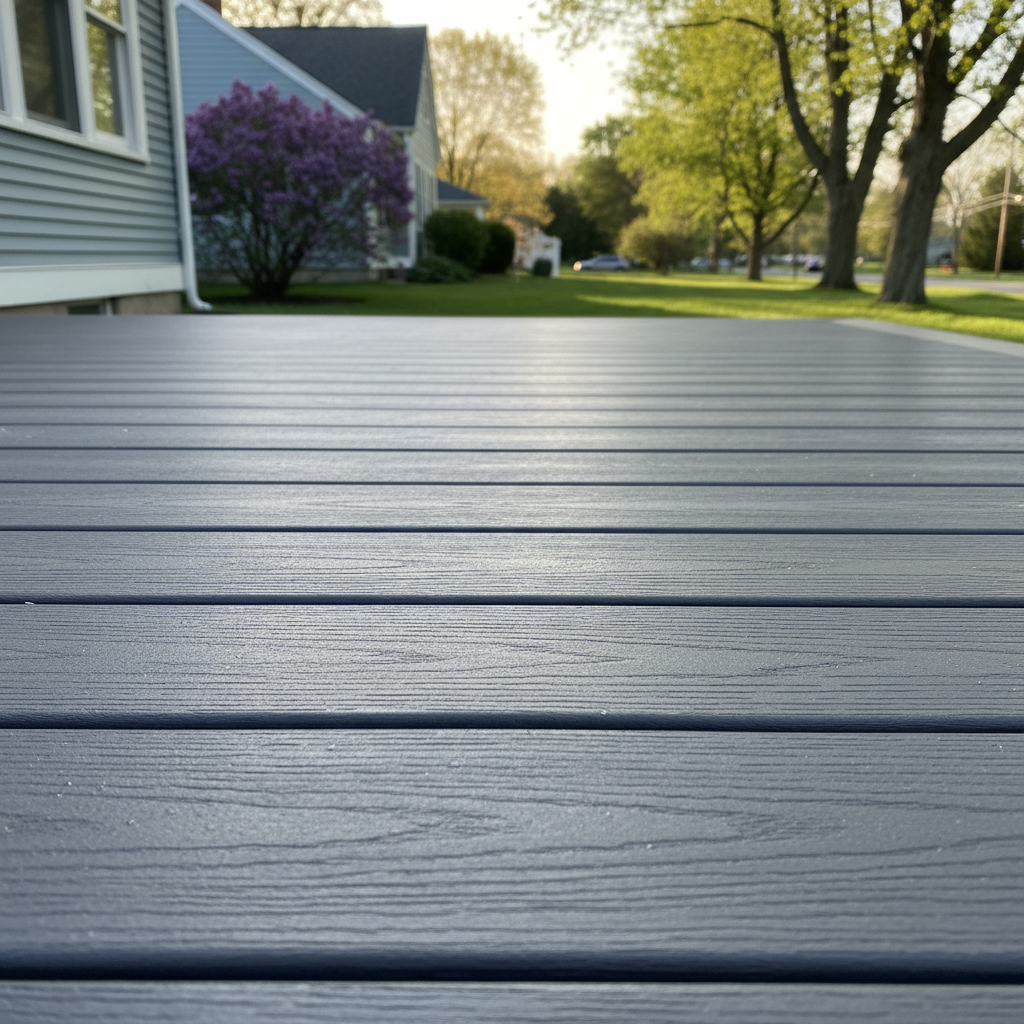 Completed composite decks work at a residential property in New Britain, CT