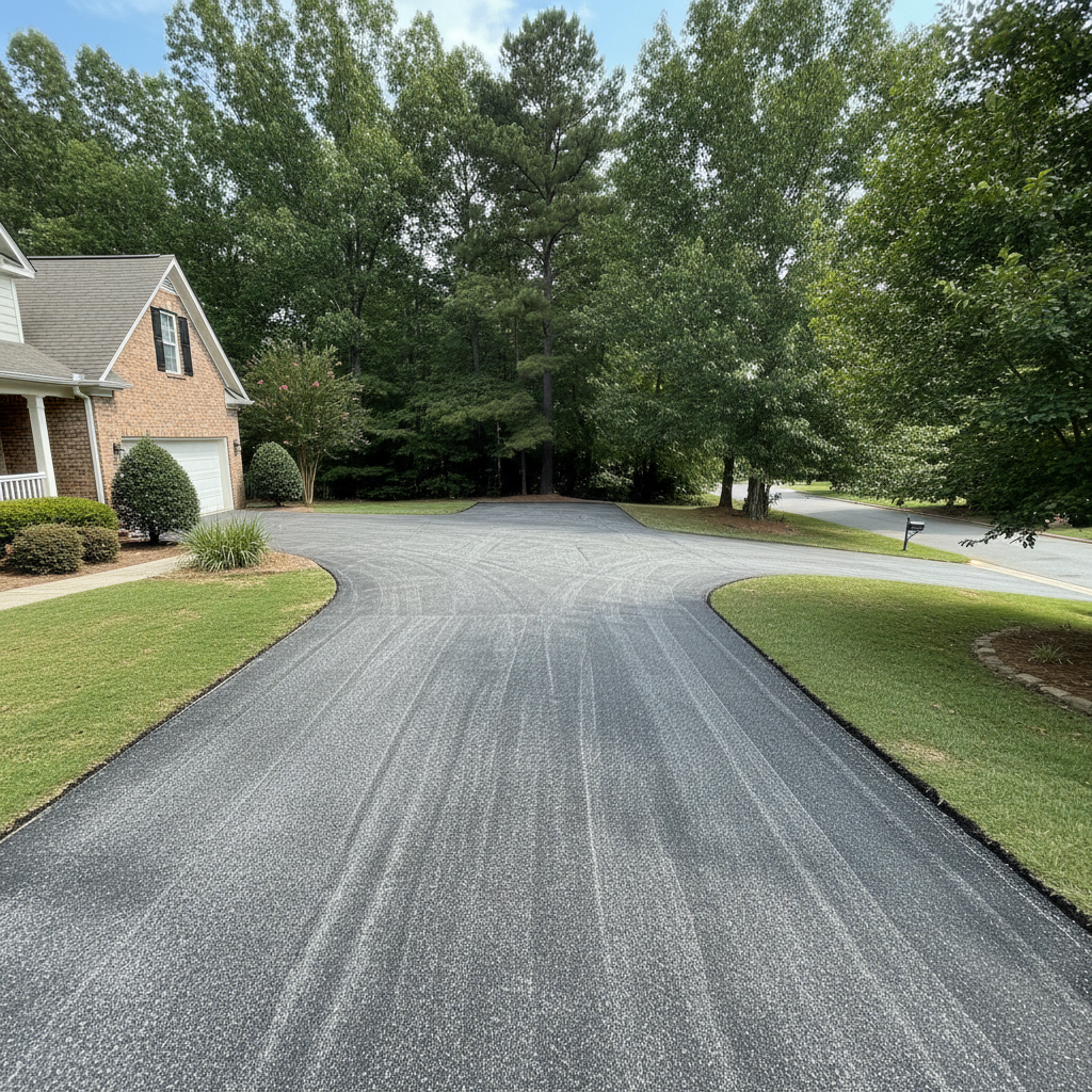 Completed asphalt milling work at a residential property in Atlanta, GA