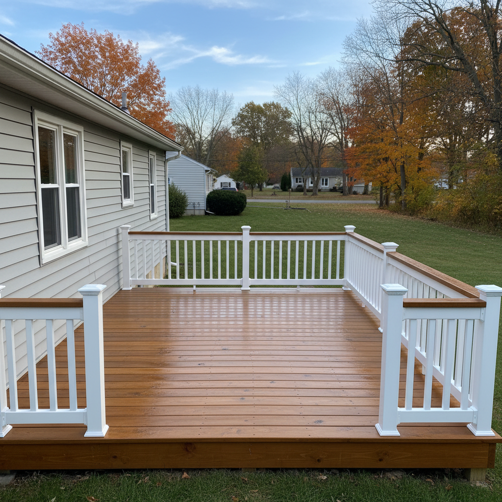 Completed deck painting & staining work at a residential property in New Britain, CT