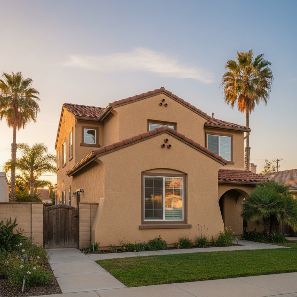 Completed stucco redashing work at a residential property in Huntington Beach, CA
