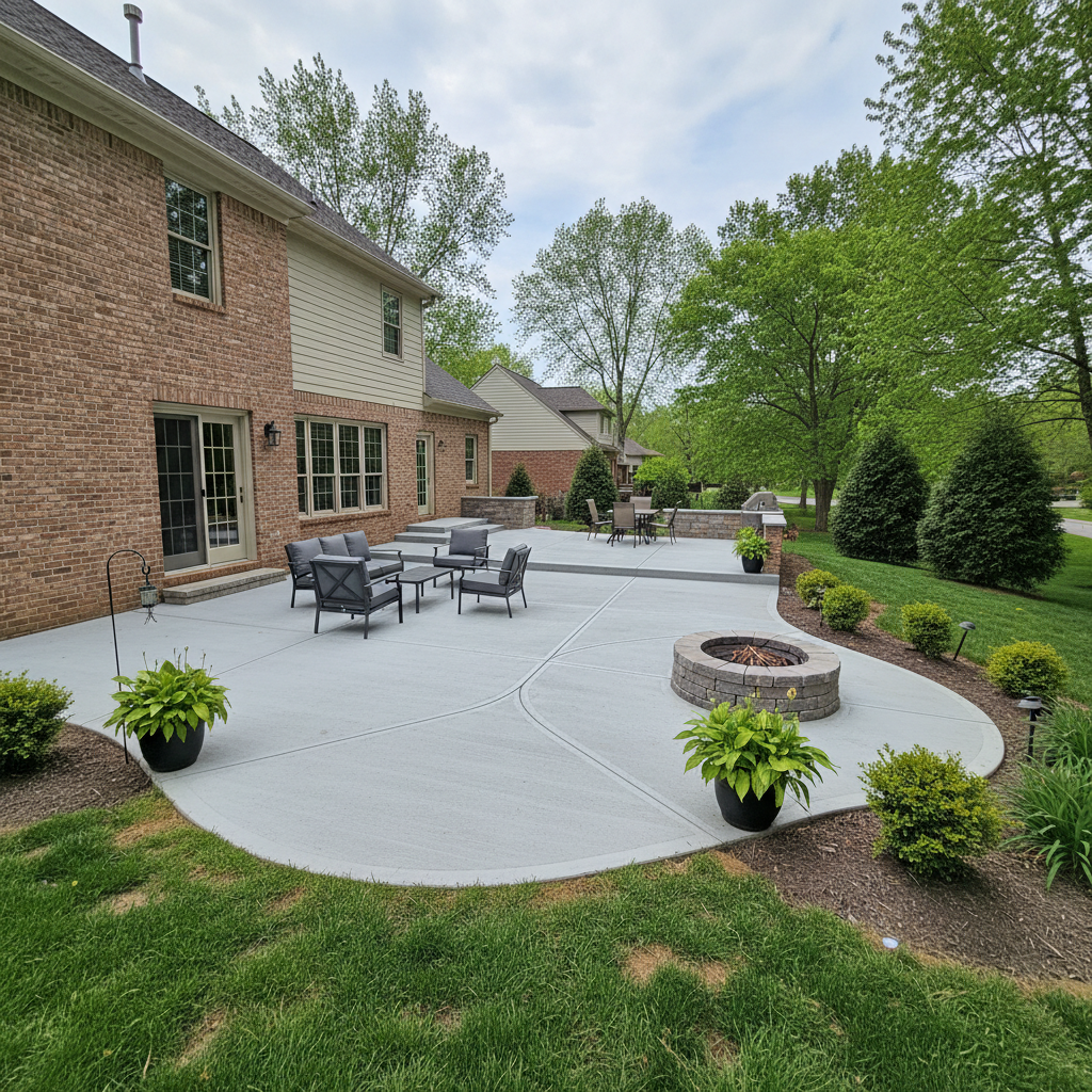 Completed concrete patios work at a residential property in Waldorf, MD