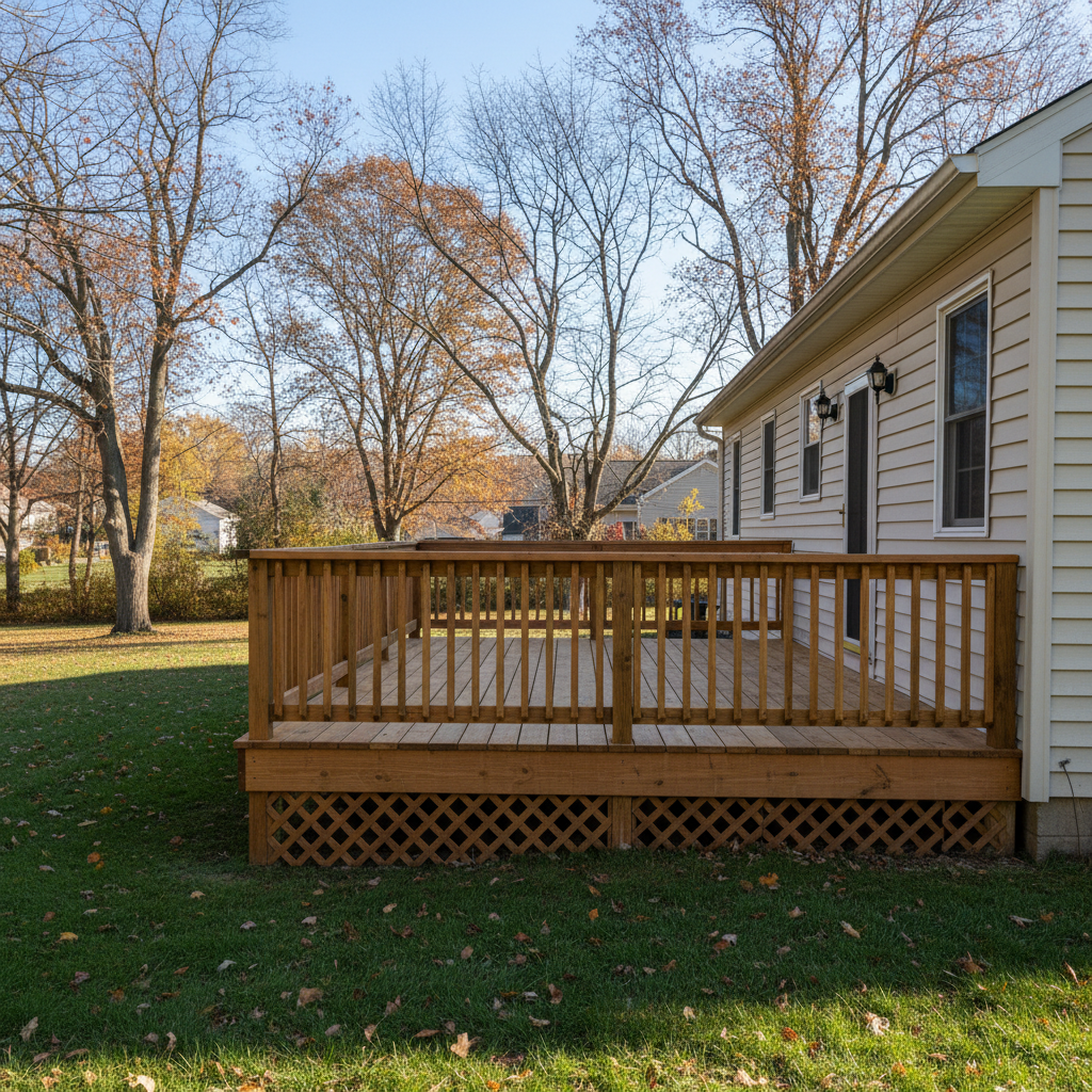 Completed deck repair work at a residential property in New Britain, CT