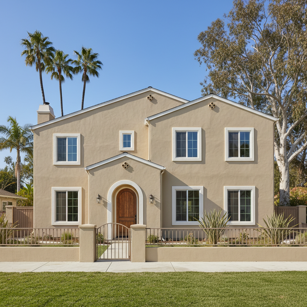 Completed commercial stucco work at a residential property in Huntington Beach, CA