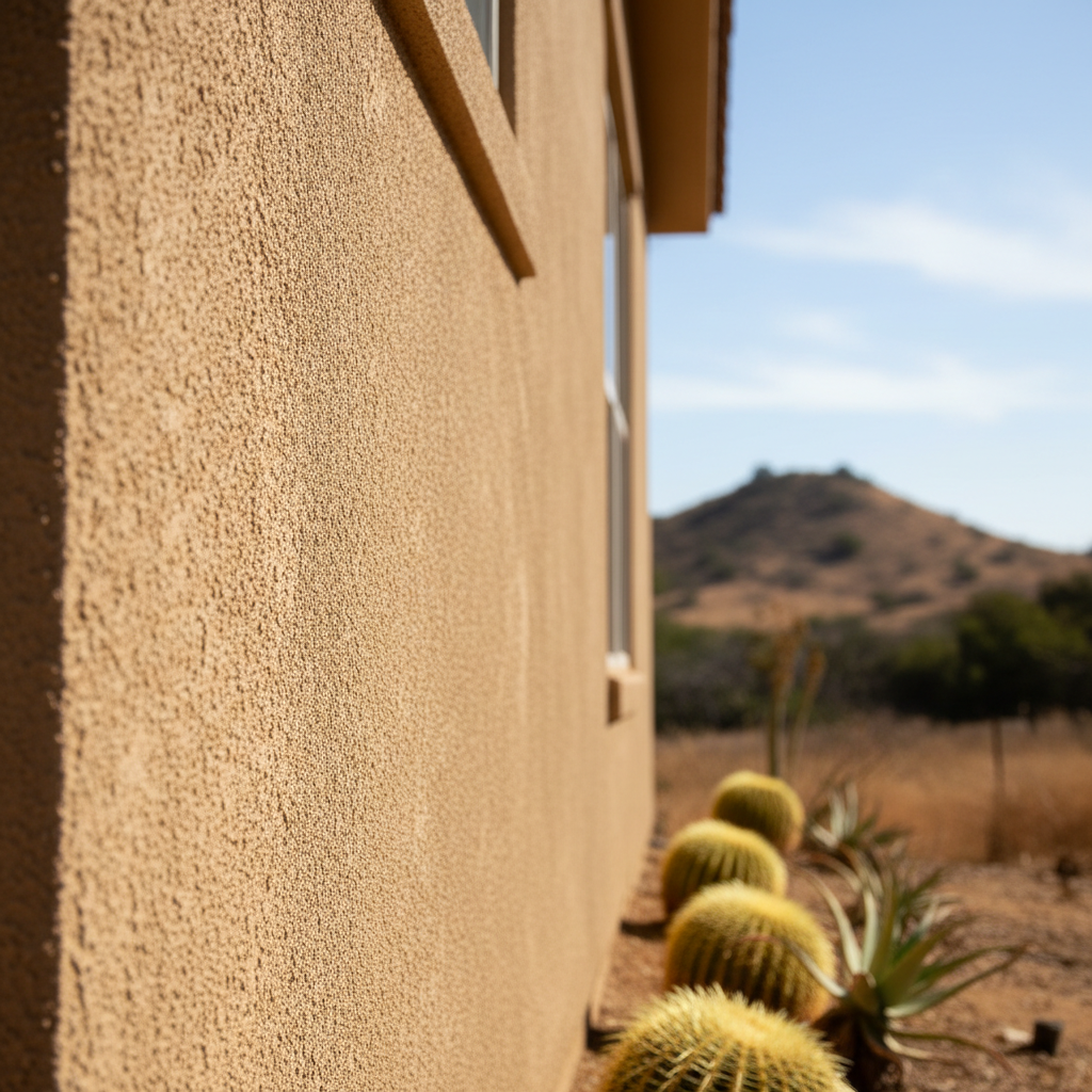 Completed residential stucco work at a residential property in Riverside, CA