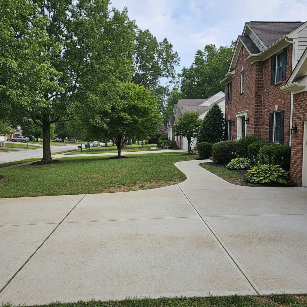 Completed concrete repair work at a residential property in Waldorf, MD