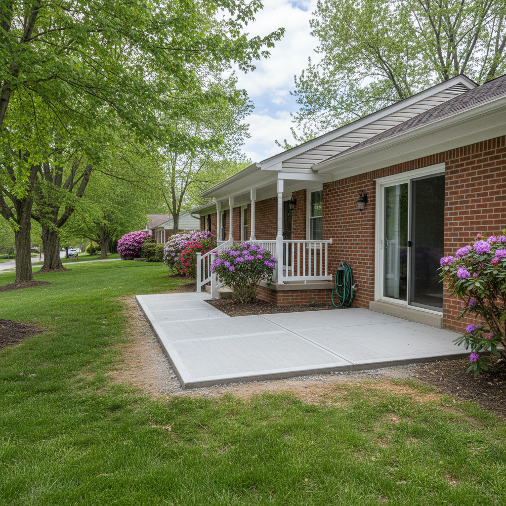 Completed concrete repair work at a residential property in Waldorf, MD