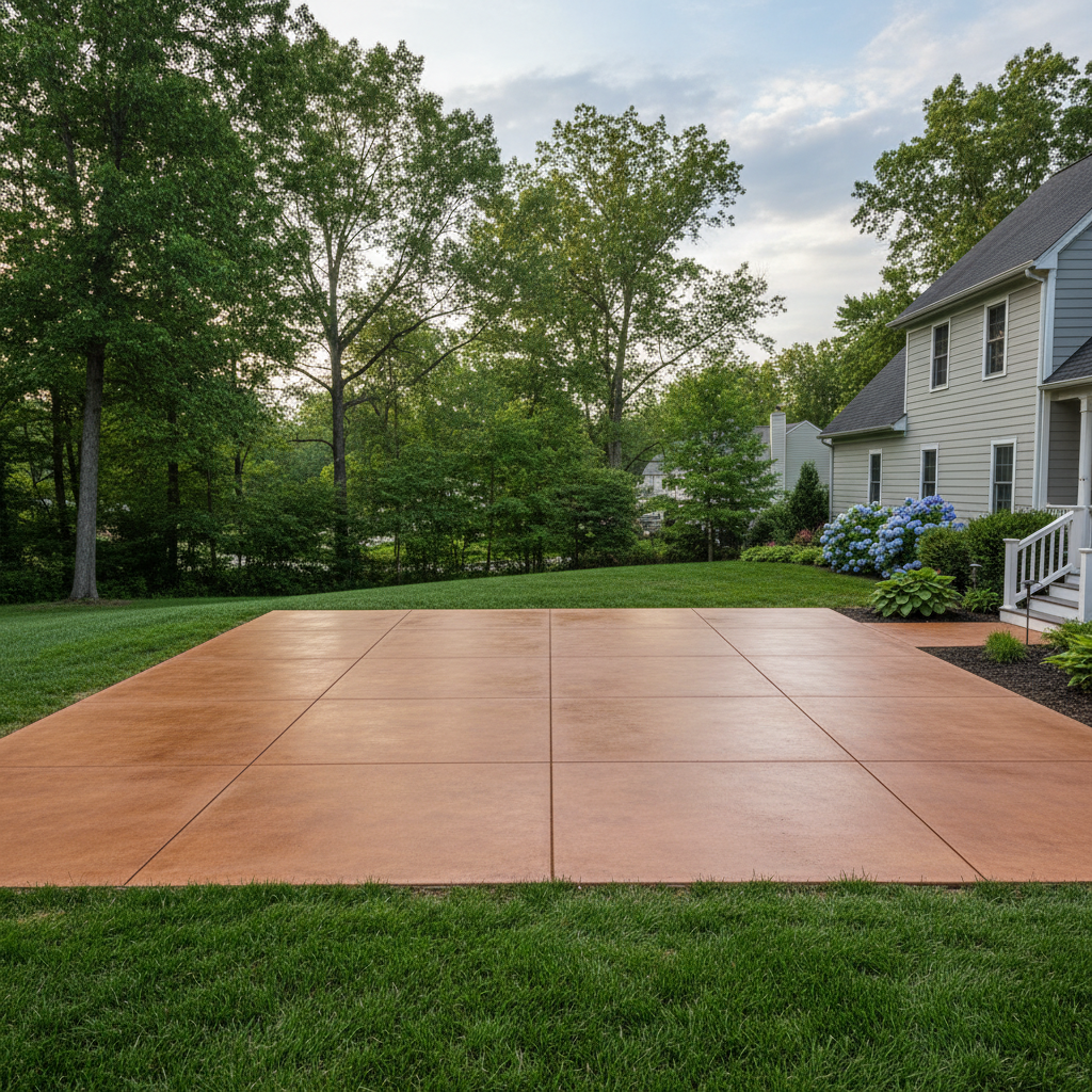 Completed concrete staining work at a residential property in Waldorf, MD