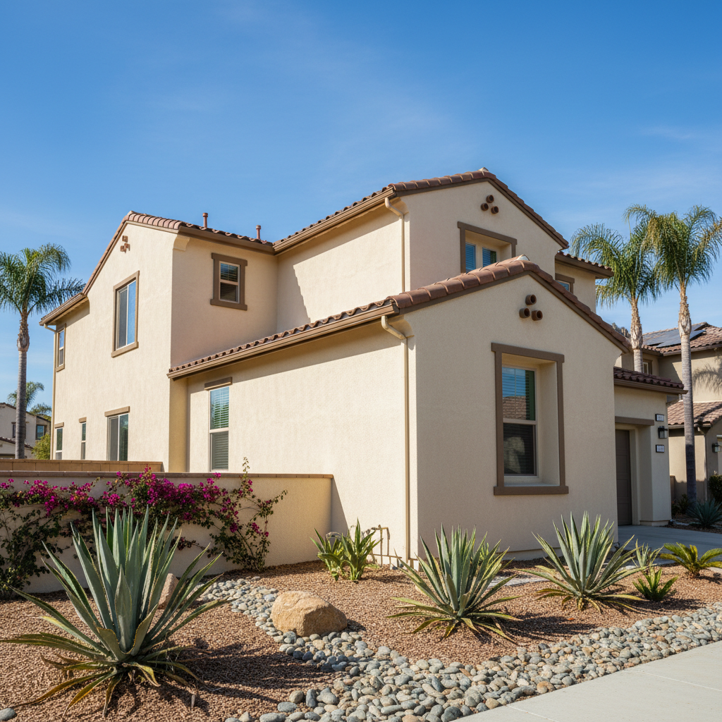 Completed eifs installation work at a residential property in Riverside, CA