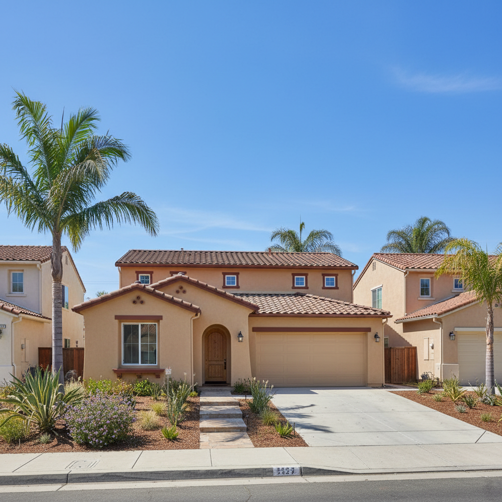 Completed stucco installation work at a residential property in Azusa, CA