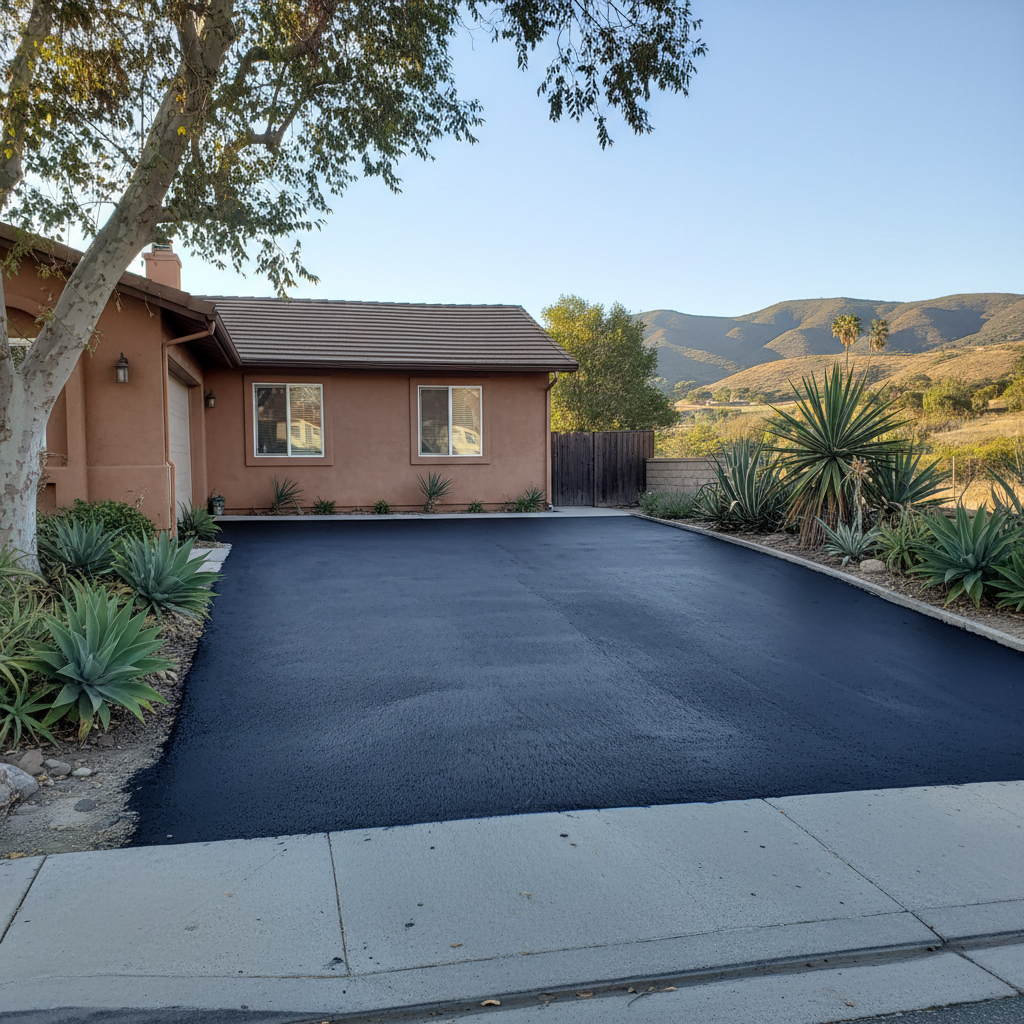 Completed slurry coating work at a residential property in Laguna Niguel, CA