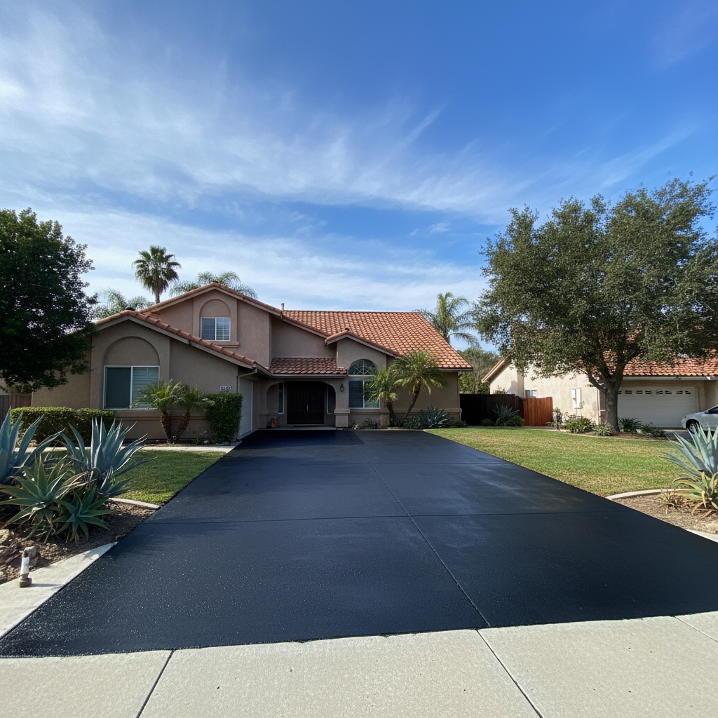 Completed slurry coating work at a residential property in Laguna Niguel, CA