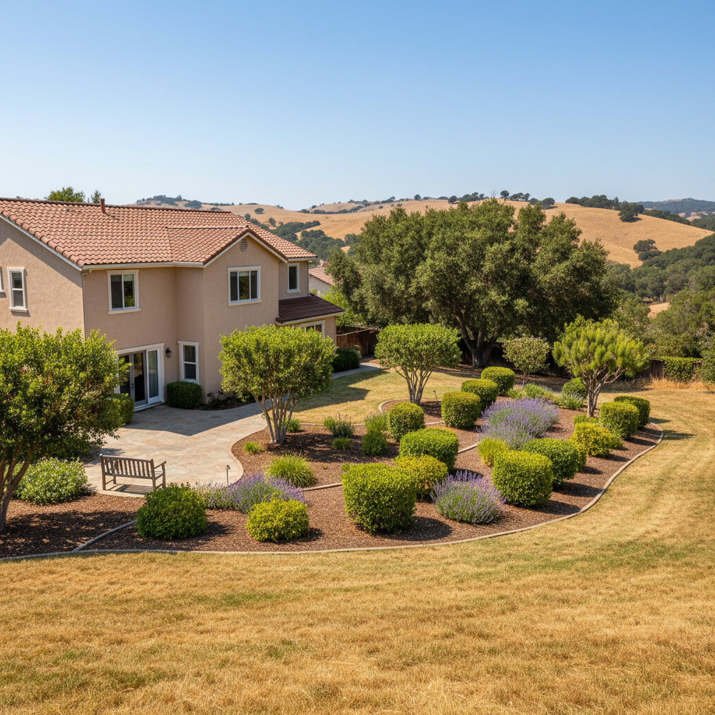 Completed shrub & bush trimming work at a residential property in Fremont, CA