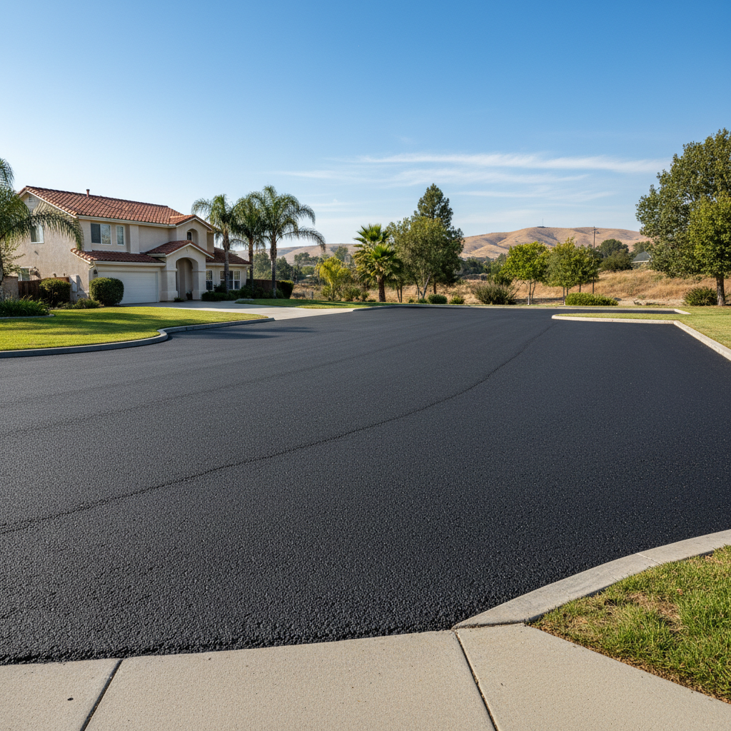 Completed commercial asphalt work at a residential property in Orosi, CA