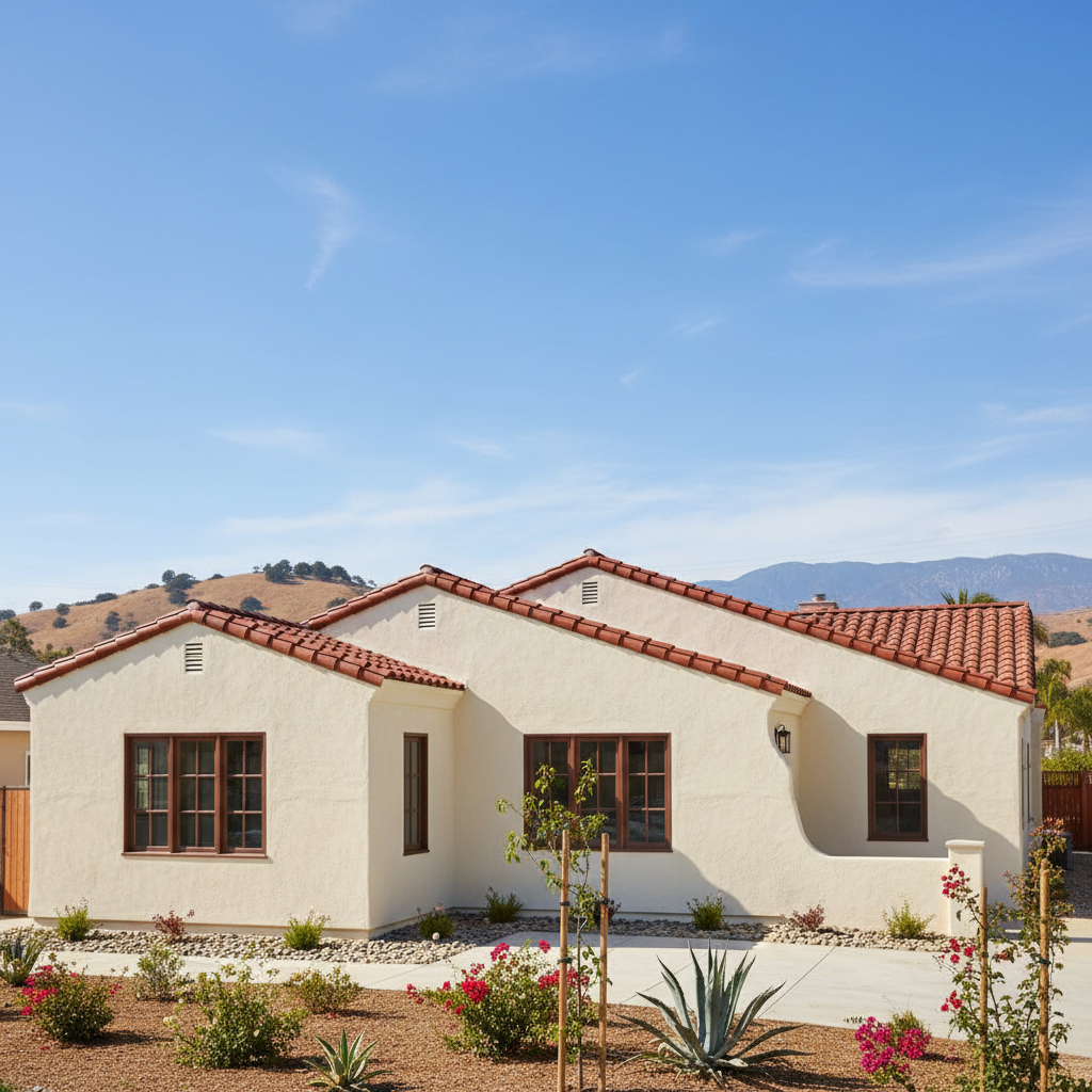 Completed stucco replacement work at a residential property in Azusa, CA