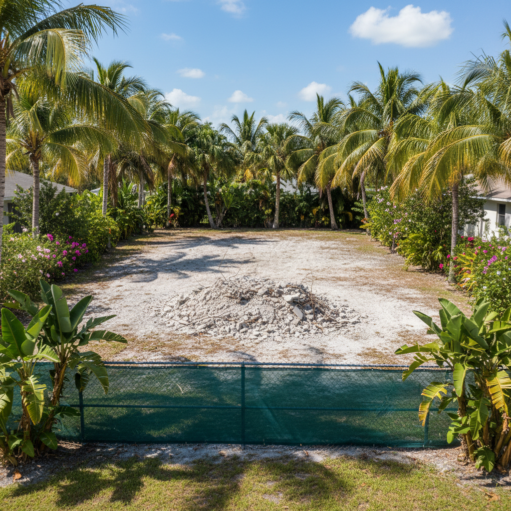 Completed structural demolition work at a residential property in Cape Coral, FL