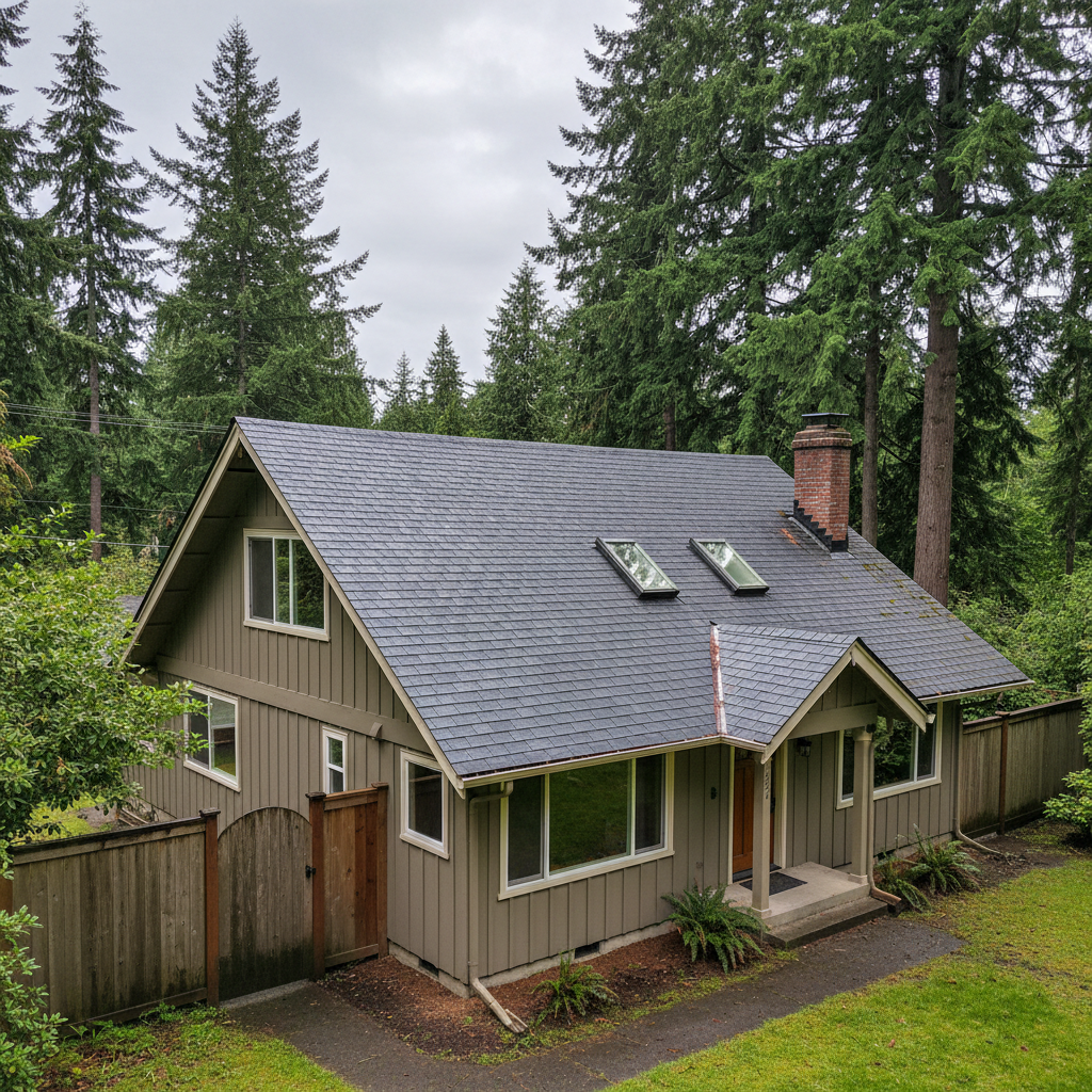 Completed roof repair work at a residential property in Sammamish, WA