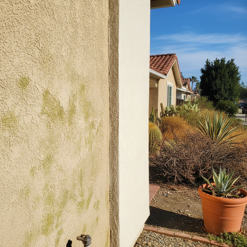 Completed stucco painting work at a residential property in Azusa, CA