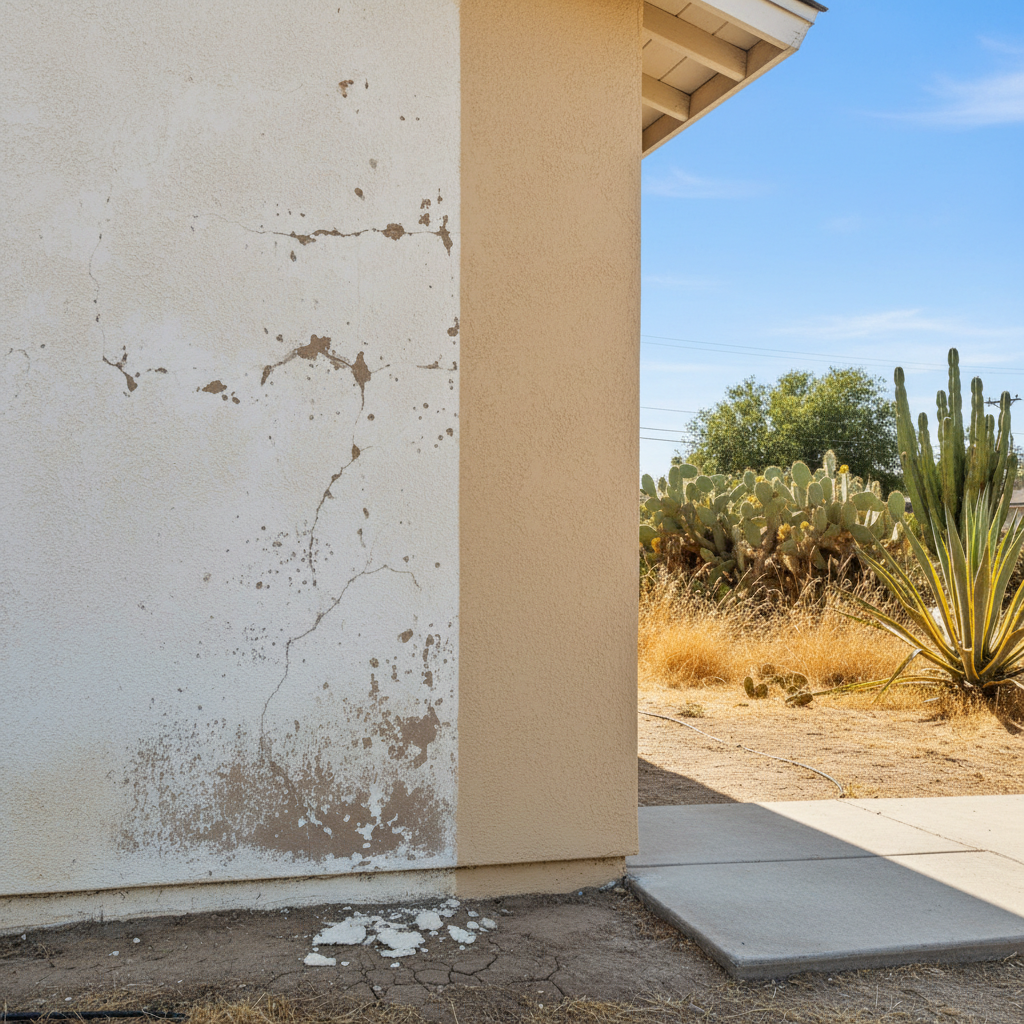 Completed stucco painting work at a residential property in Azusa, CA