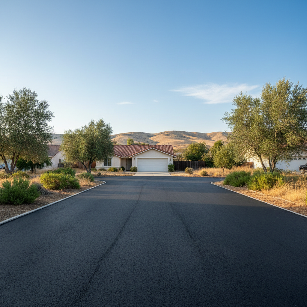 Completed commercial asphalt work at a residential property in Orosi, CA