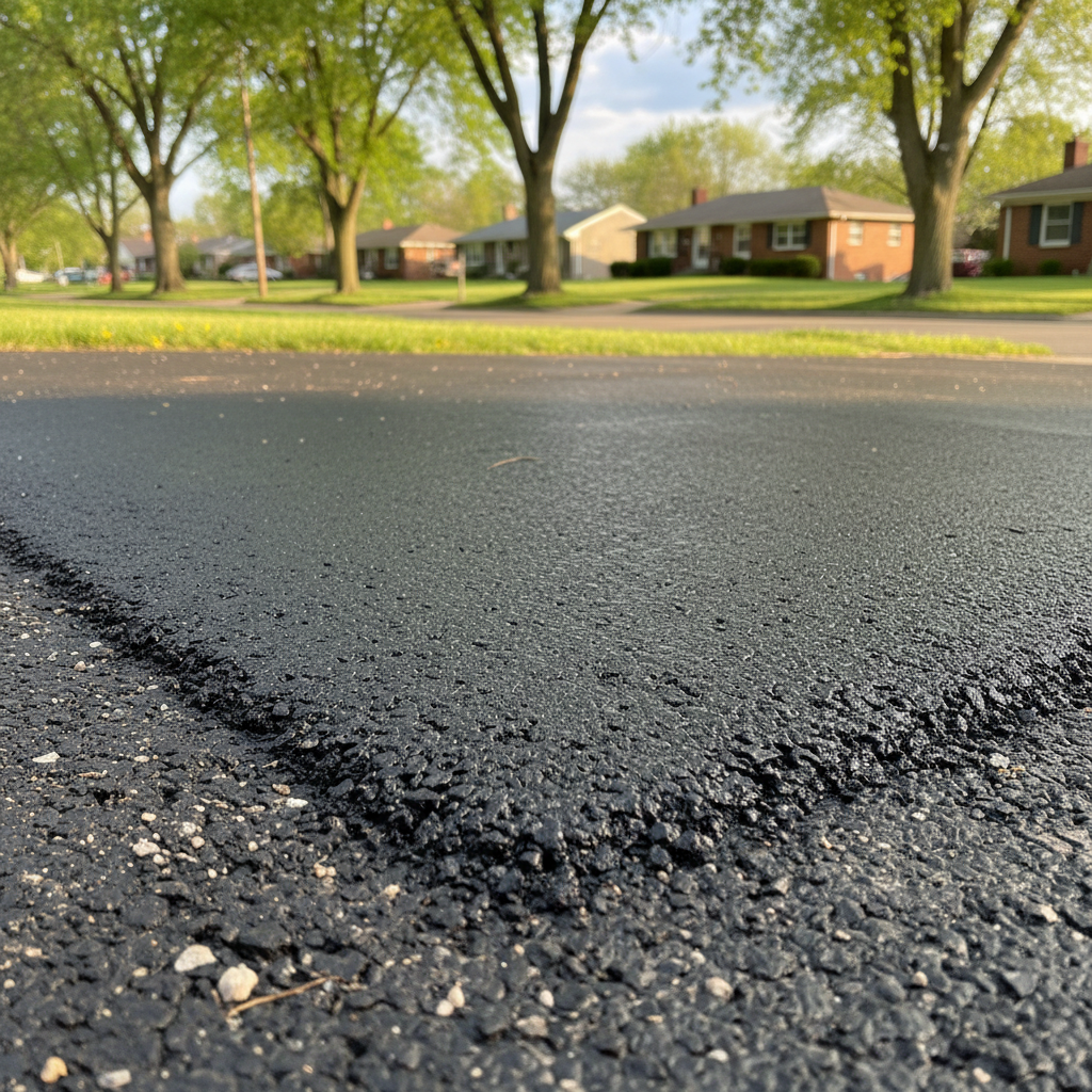 Completed asphalt patching work at a residential property in Cleveland, OH