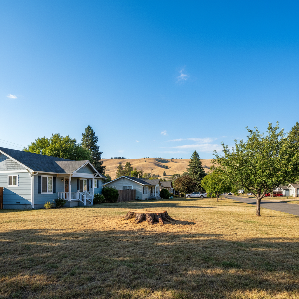 Completed tree removal work at a residential property in Union Gap, WA