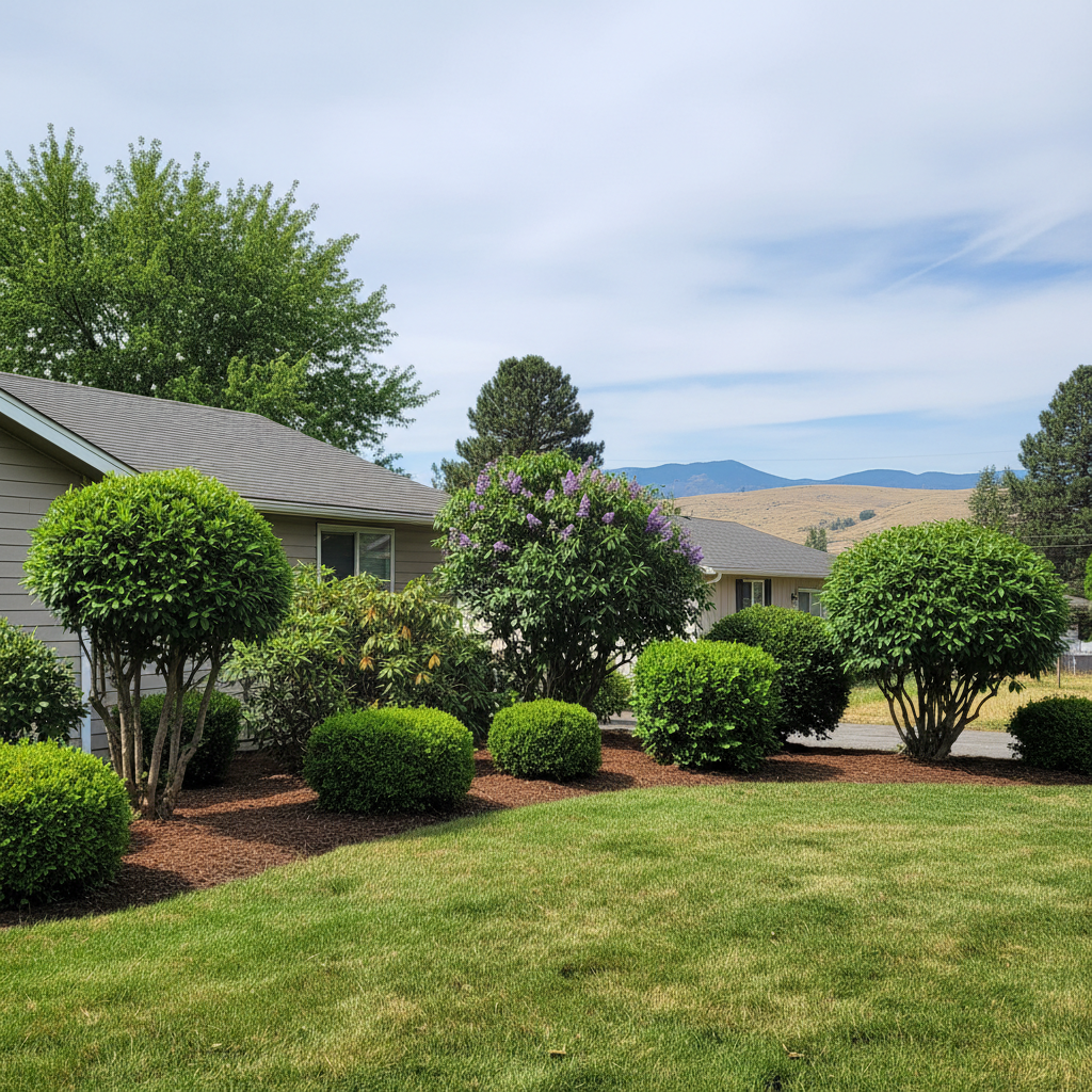 Completed shrub & bush trimming work at a residential property in Union Gap, WA