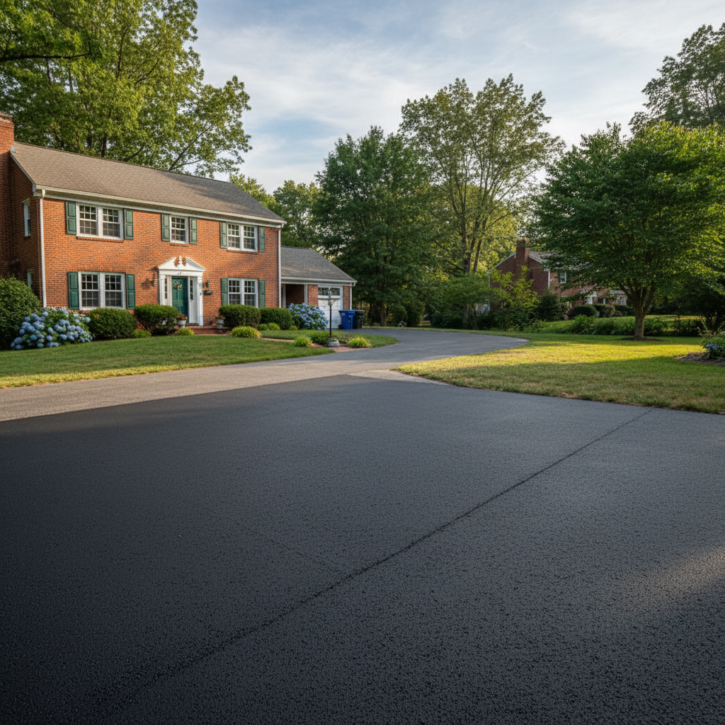 Completed asphalt patching work at a residential property in Philadelphia, PA