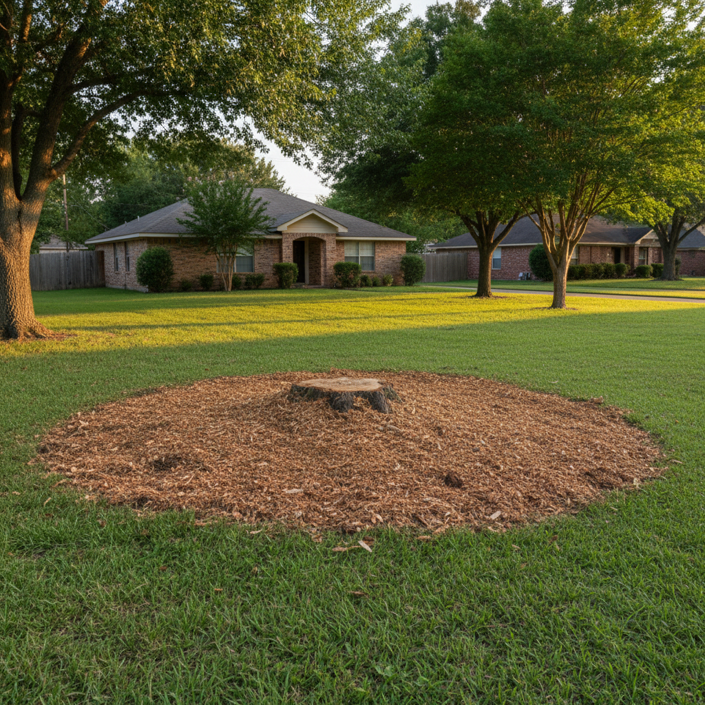 Completed stump grinding & removal work at a residential property in Humble, TX