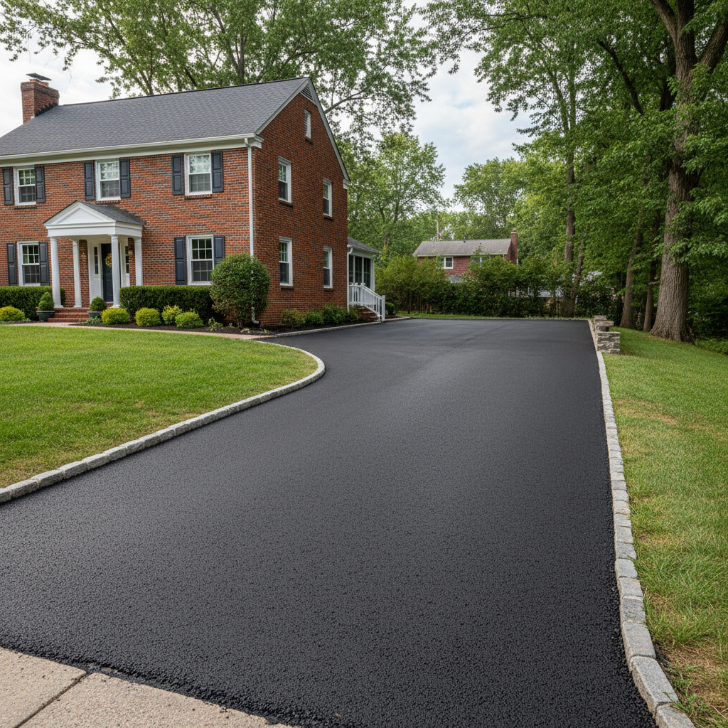 Completed driveway paving work at a residential property in Philadelphia, PA