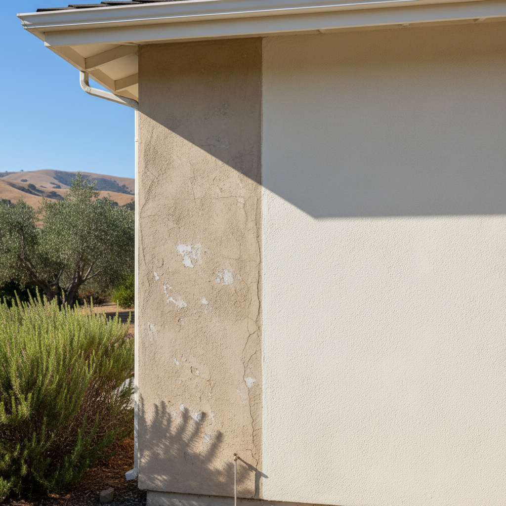 Completed commercial stucco work at a residential property in Stanford, CA