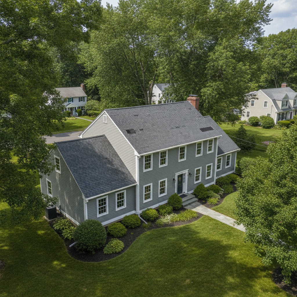 Completed storm damage repair work at a residential property in West Greenwich, RI