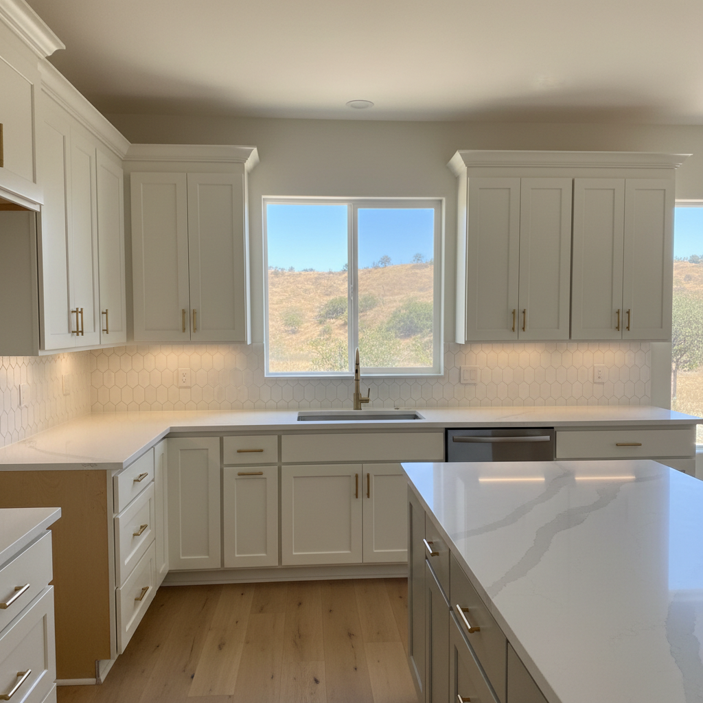Completed cabinet installation work at a residential property in Santa Clarita, CA