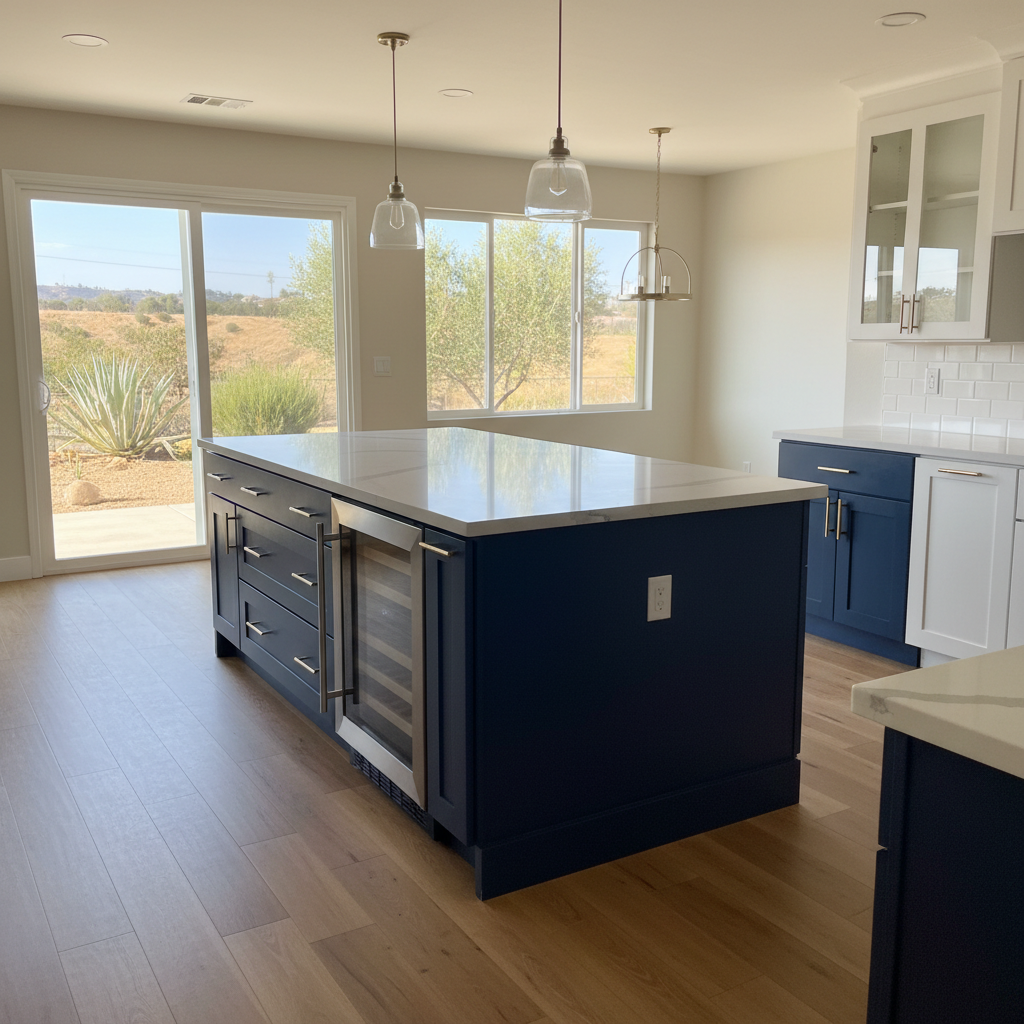 Completed kitchen island installation work at a residential property in Santa Clarita, CA