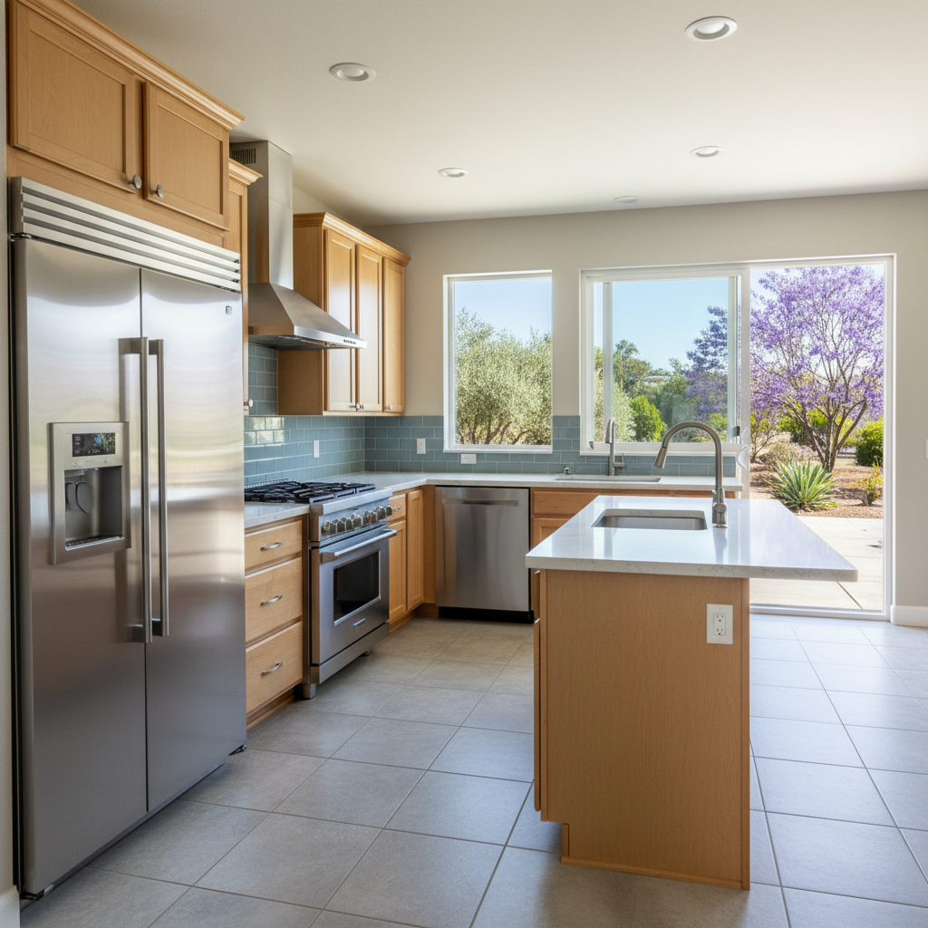 Completed appliance installation work at a residential property in Fullerton, CA