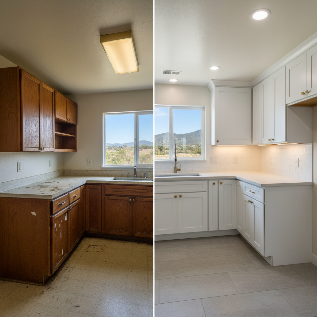 Completed kitchen lighting work at a residential property in Ventura, CA