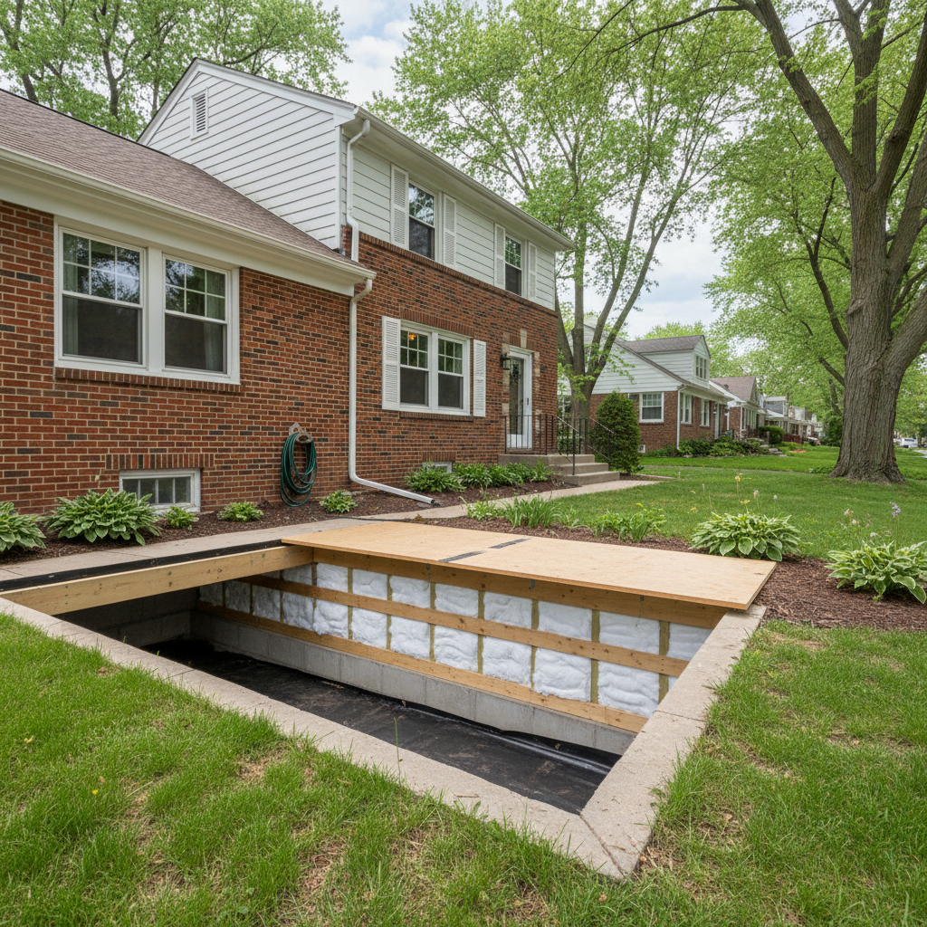 Completed crawl space insulation work at a residential property in Evanston, IL