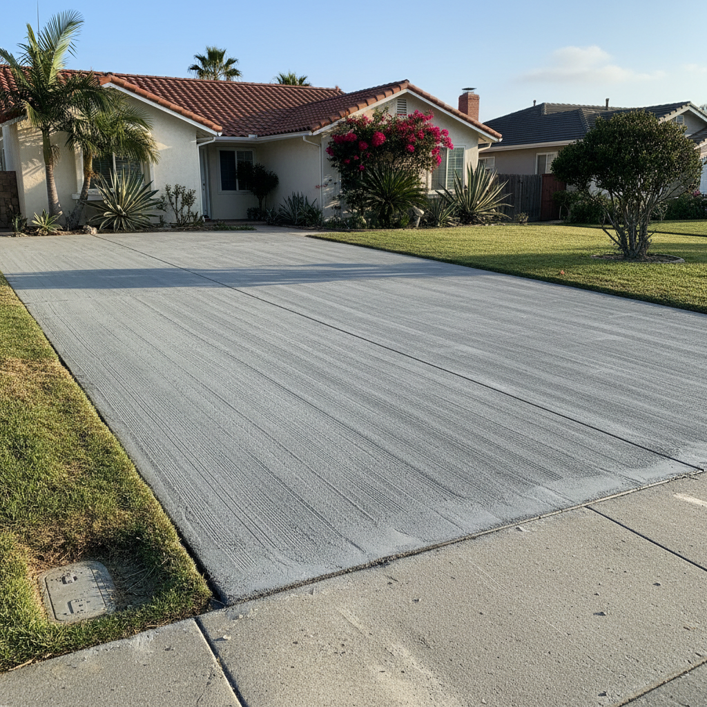 Completed asphalt milling work at a residential property in Huntington Beach, CA