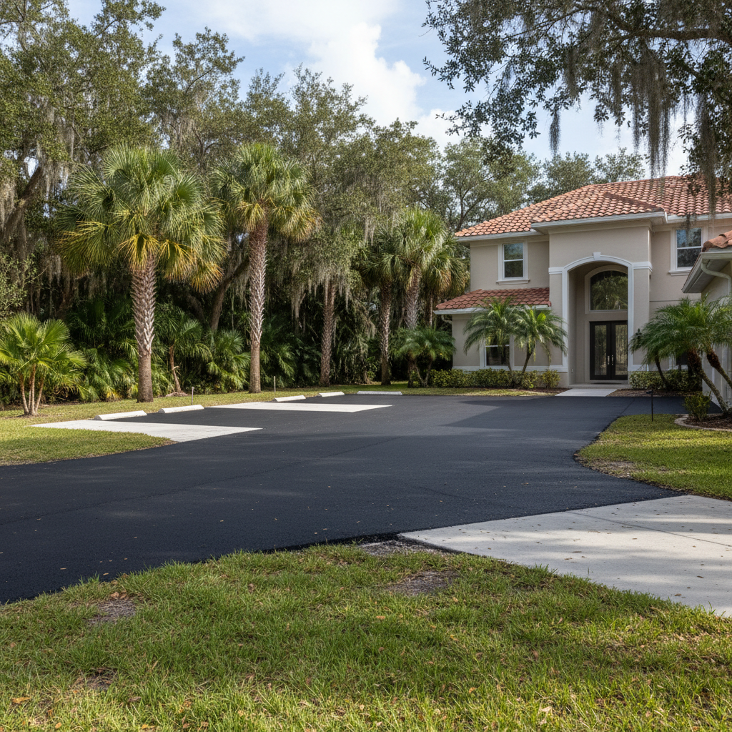 Completed commercial asphalt work at a residential property in Davie, FL
