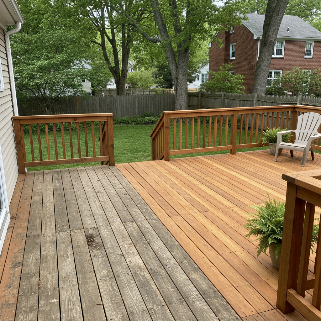 Completed deck repair work at a residential property in Cambridge, MA