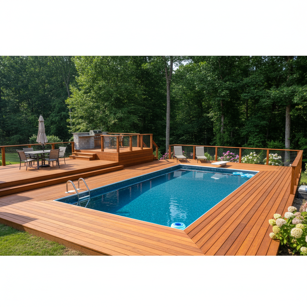 Completed pool decks work at a residential property in Seymour, TN