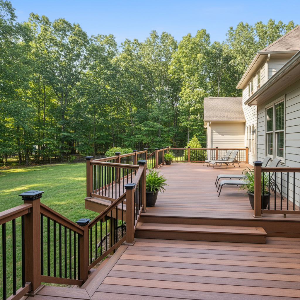 Completed trex decks work at a residential property in Seymour, TN