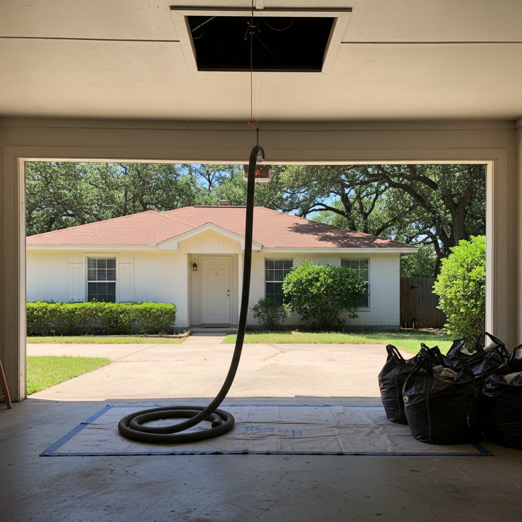 Completed insulation removal work at a residential property in Converse, TX