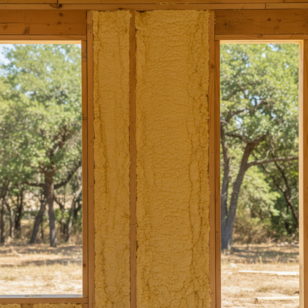 Completed closed cell spray foam work at a residential property in Forney, TX