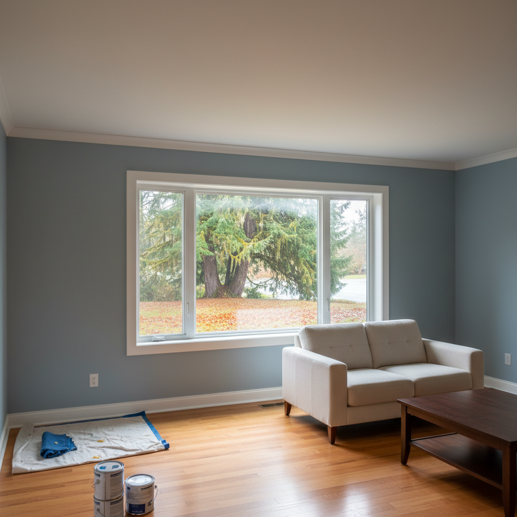 Completed interior painting work at a residential property in Spanaway, WA