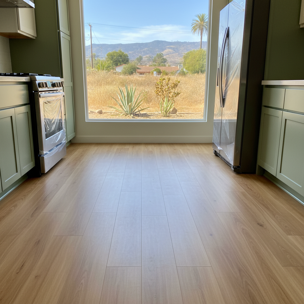 Completed kitchen flooring work at a residential property in Norwalk, CA