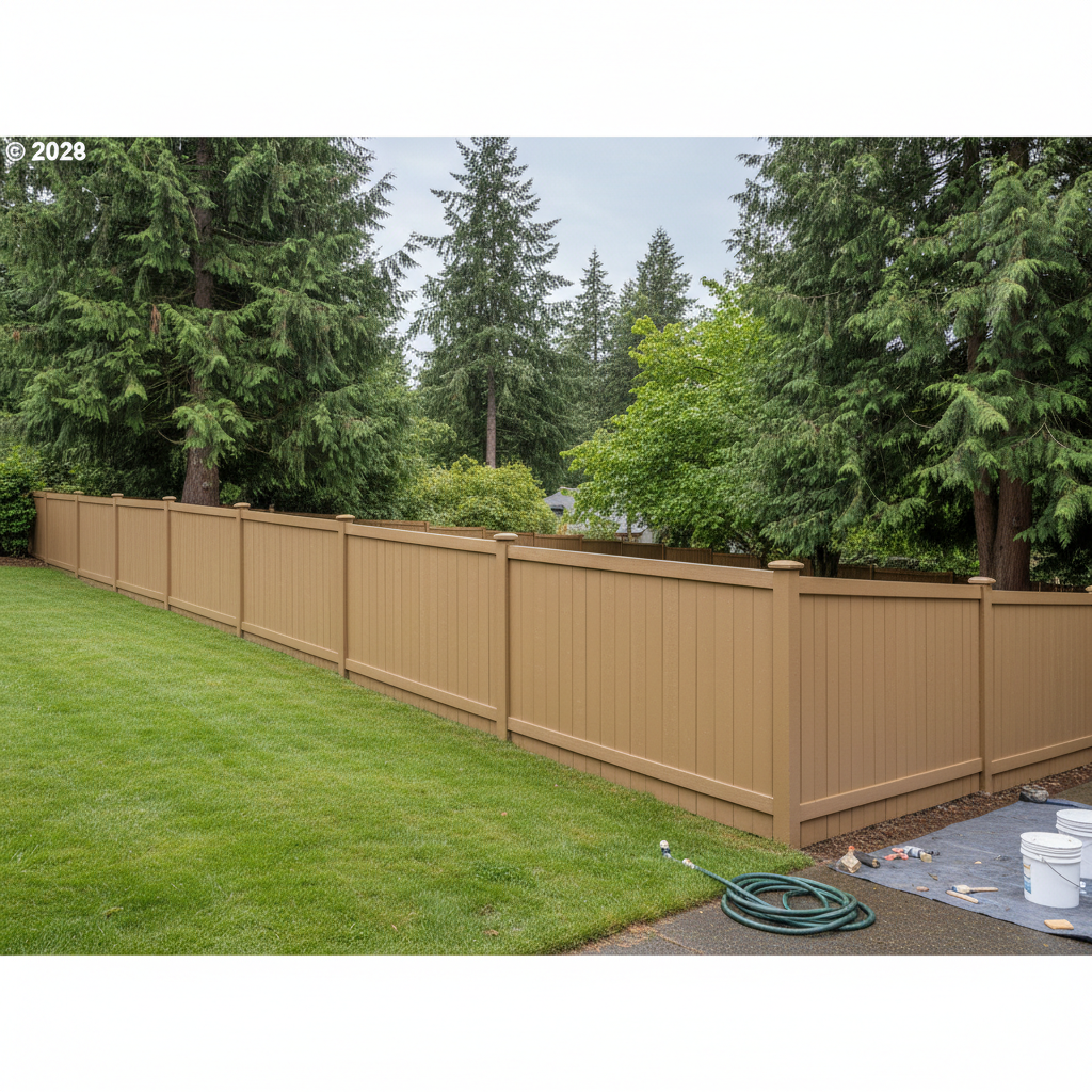 Completed fence painting work at a residential property in Burien, WA