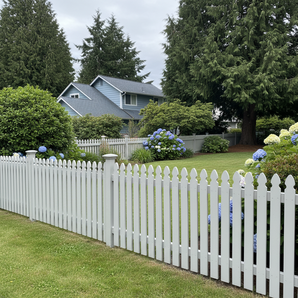 Completed fence painting work at a residential property in Shoreline, WA