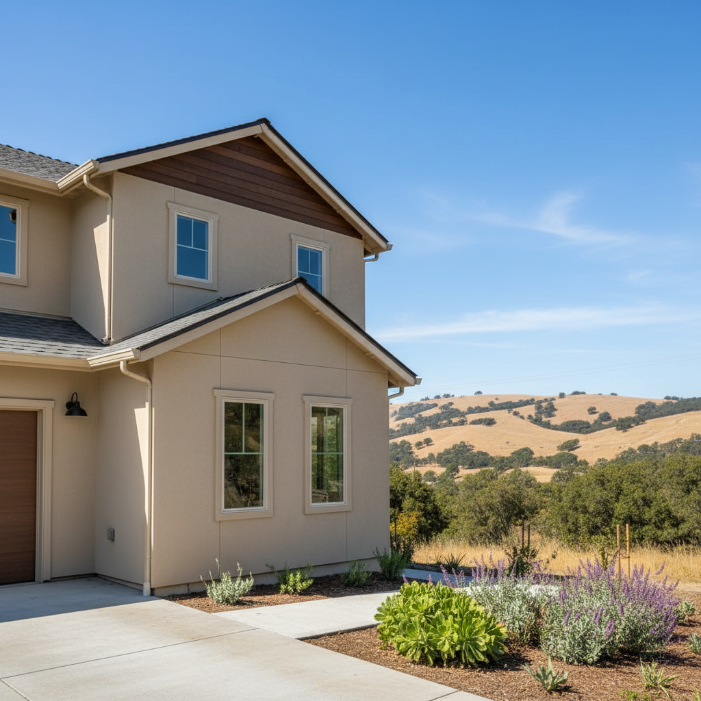 Completed stucco removal work at a residential property in San Bruno, CA